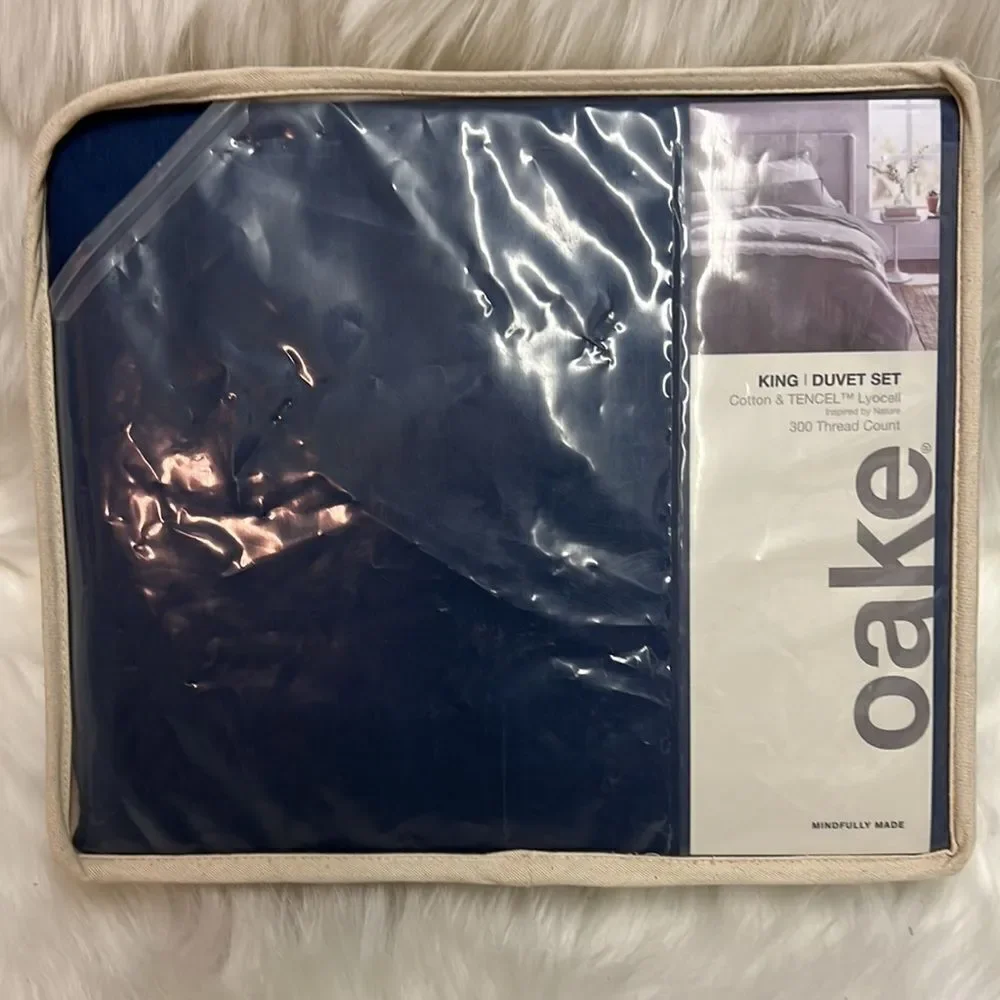 ‎Oake Navy Blue 3-Pc.Duvet Cover Set, King